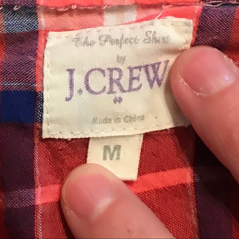 J. Crew plaid multicolored button down shirt - Picture 5 of 6